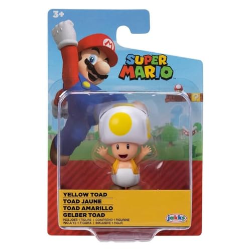 Super Mario Mini Action Figure 2.5 Inch Yellow Toad Collectible Toy