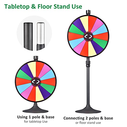 Winspin 24" Dual Use 14 Slots Prize Wheel Prize Drop Game Board Kit W/Led Light #TOP1