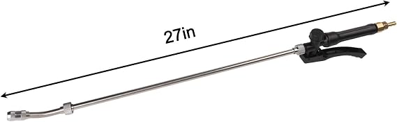 All Metal Replacement Sprayer Wand Stainless Steel Pump Sprayer Wand 29 Inch Extension With Adjustable Nozzle Lockable Handle Brass Barbs For Garden Pressure Washer(1set)