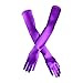 DreamHigh Women's Party Wedding 21" Long Satin Finger Gloves Violet