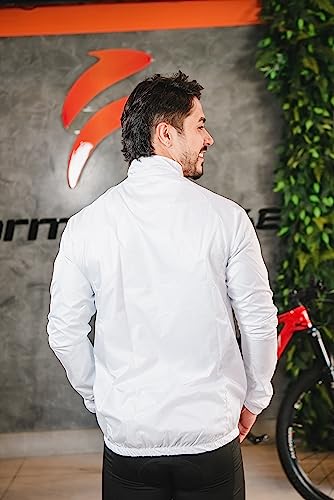 Jaqueta Corta Vento Masculina Impermeável Ziper Total Casaco Esportivo (Branco, P)