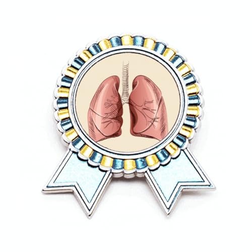 Broche poumon d'orgue en métal taille M avec illustration humaine