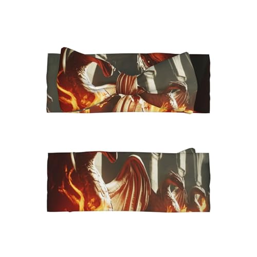 Fantasy Art Fire Dragon Baby Headbands Soft Nylon Hairbands with Stretchy Bows Girls Hair Accessories for Newborn Infant Toddler Kids2
