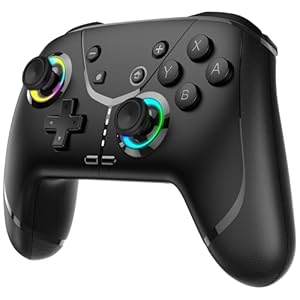 Switch Wireless Controller, Game Controller, Switch Pro Gamepad, 4 Vibration Modes, 3 Turbo Modes, Compatible iPhone/Android/Phone/PC/Steam/iOS/iPad/TV with Programming/Turbo/Motion/Wake-up/RGB
