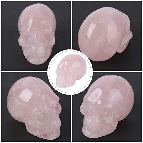 Garneck Cabeça de crânio humano de cristal de quartzo, caveira, cristal, pedra humana, estátua de ca