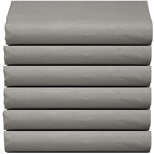 (6-Pack) Luxury Fitted Sheets! Premium Hotel Quality Elegant Comfort Wrinkle-Free 1500 Thread Count Egyptian Quality 6-Pack Fitted Sheet with Storage Pockets on Sides, Twin/Twin XL Size, Gray