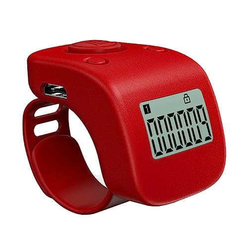 Abaodam Rechargeable Silent Finger Counter with Ring Handheld Digital Tally Clicker for Prayer Teaching and Data Statistics Durable Easy to Use