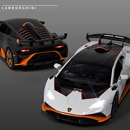 MTG Metro Toys & Gift - Lambo Huracan STO | 1:24 Scale | Big Size Diecast Model Alloy Metal Pull Back Toy car for Kids with Openable Doors & Light, Music Toy Vehicle for Kids 【Colors as Per Stock】