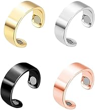 YAVRIXZ 4PCS beauty Therapy Blood Sugar Control Ring,Adjustable Magnetic Therapy Ring for Blood Sugar Management Lymphatic Drainage,Pain Relief Adjustable Fingers Ring for Men And Women(Multicolour)(METAL)