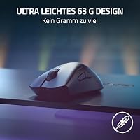 Razer DeathAdder V3 Pro + HyperPolling Wireless-Adapter - Ultra leichte E-Sport-Maus mit echten 8K Hz kabelloser Abtastrate (63 gr, Optischer Focus Pro 30K, Optische Switches 3. Gen) Schwarz – Ansicht 4
