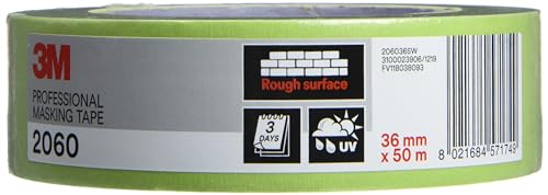 Image of 3M Masking Tape 2060 Rough Surfaces, high tack, UV Stable, Indoors & Outdoors, 36 mm x 50 m