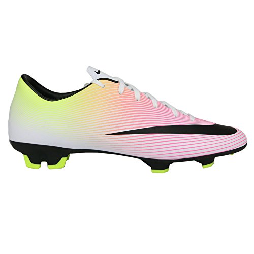 Nike Mens Mercurial Victory V Fg Soccer Cleat (9.5, White/Black/Volt/Total Orange)