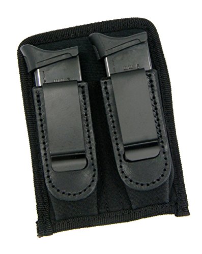 CEBECI IWB Inside Pants Dual Clip Magazine Carrier Pouch for Single and Double Stacks, 22 25 32 380 9mm 40mm 45mm