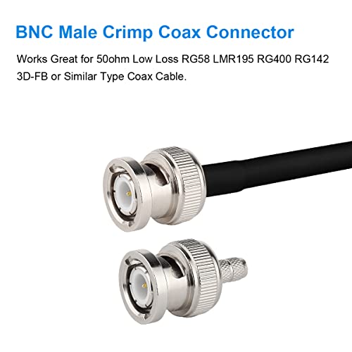 MOOKEERF Pack 10 Conectores BNC Macho 50 Ohm RG58 miniatura 4