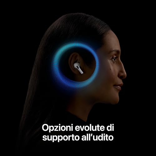 AirPods Pro 2 Auricolari wireless, Auricolari Bluetooth, Cancellazione attiva del rumore, Funzione Apparecchio acustico, Trasparenza, Audio spaziale personalizzato, Alta fedeltà, Ricarica USB-C - Gadget - Immagine 4