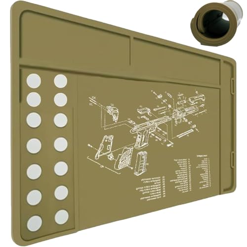 40*25*0,8 cm Duża magnetyczna mata do czyszczenia broni,mata do czyszczenia broni strzelbowej z tacką na części,antypoślizgowa magnetyczna mata do konserwacji broni,gumowana mata warsztatowa do napraw