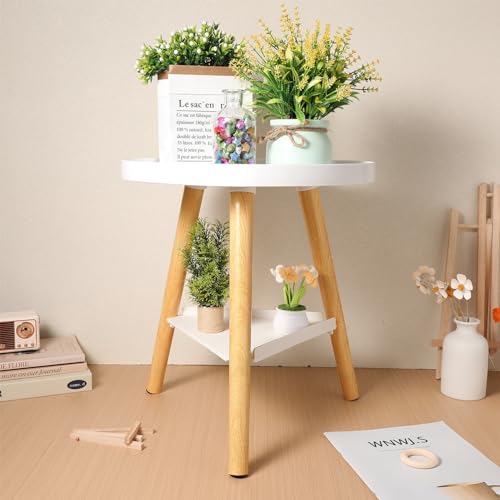 Table d'appoint en bois de pin blanc de qualité supérieure avec surface lisse
