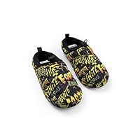Fortnite Boys Black, Orange, Yellow Logo Slip On Loafer Slippers | Comfortable Home Wear for Lounging | Perfect for Gaming Enthusiasts Merch
