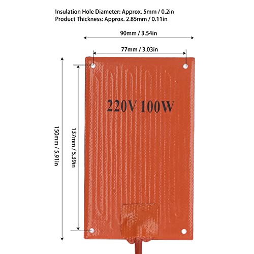 Silikon-Heizmatte Ultradünne Heizmatte aus Silikonkautschuk für den Schrank (100 W)