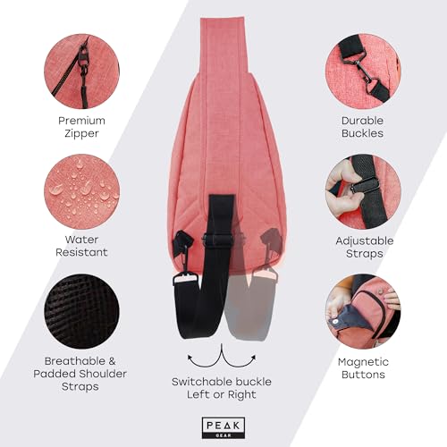 Peak Gear Travel Sling Bag. Compact Crossbody Bag | Lighter and Smaller than a Backpack | Lifetime Lost & Found ID Tag | Burnt Orange - Thumbnail 4