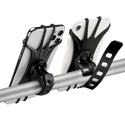 ZHJINGYU Support Téléphone Vélo Rotatif 360°, Universel, Lot de 2, Noir
