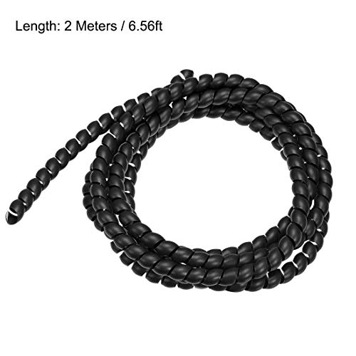Cable flexible en espiral negro de 2 metros uxcell para gestión de cableado de PC 2