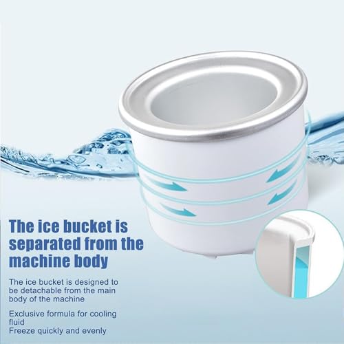 WUDLi Soft Serve Eismaschine, 1 Liter hausgemachte Eismaschine, DIY Dessert Frozen Yoghurt Sorbet Maker, tragbar und leicht zu reinigen, für gefrorenen Joghurt, Eiscreme, – Bild 4