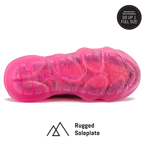 Avia Ignite Slip On Led Light Up Girls' Sneakers - Lightweight Tennis, Athletic, Running Shoes For Girls - Black/Dark Pink, 13 Little Kid #TOP5