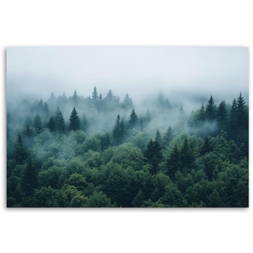 Cuadro de bosque nebuloso de 50 x 70 cm para renovar paredes vacías sin marco
