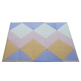 Baby Play Mat Extra Thick EVA 40 Triangle NON Toxic Tiles Kids Foam Mat Puzzle EVA Flooring for Kids Play Gym and Baby Room Interlocking Chevron Foam Mat Tiles 12