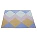 Baby Play Mat Extra Thick EVA 40 Triangle NON Toxic Tiles Kids Foam Mat Puzzle EVA Flooring for Kids Play Gym and Baby Room Interlocking Chevron Foam Mat Tiles 12" x 12" x 0.4" WHITE/BLUE/PINK/ORANGE