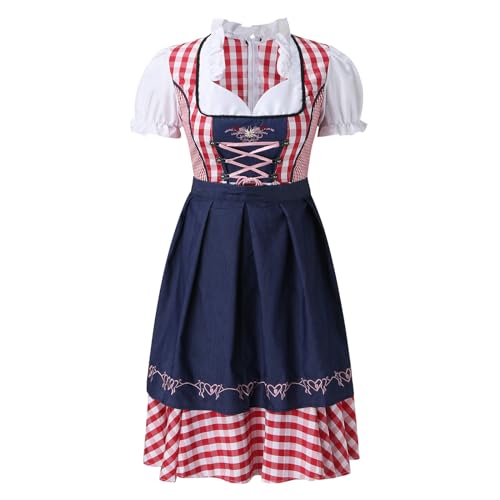 Robe Dirndl médiévale vintage femme costume carnaval avec tablier