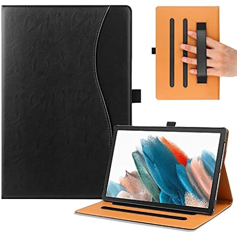 FANRTE for Samsung Galaxy Tab A8 10.5 Case 2022, Premium PU Leather Case with Auto Wake & Sleep, Front Pocket & Multiple Viewing Angles for Samsung Tab A8 10.5 Inch Tablet SM-X200/X205/X207-Black Cover