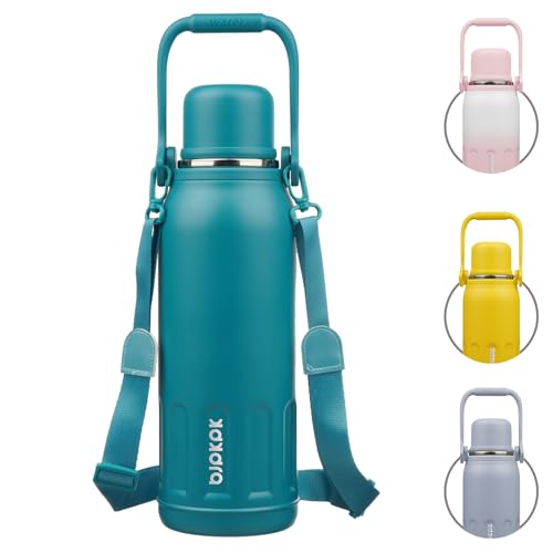Image of BJPKPK Stainless Steel Insulated Bottle with Handle & Strap, 50oz