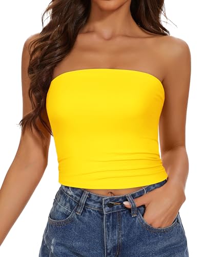 Image of Summer Tube Tops Basic Crop Tops for Women Strapless Tank Casual Tunics Sexy Short Shirts 2026