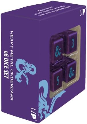 Ultra PRO - 4 D6 Underdark Dice Set for Phandelver and Below: The Shattered Obelisk for Dungeons & Dragons, 6 Sided Dice for DND RPG MTG Games, 6 Sided Game Dice for Table Games