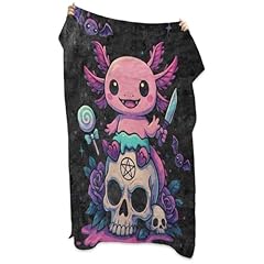 Cute Demon Axolotl on Skull