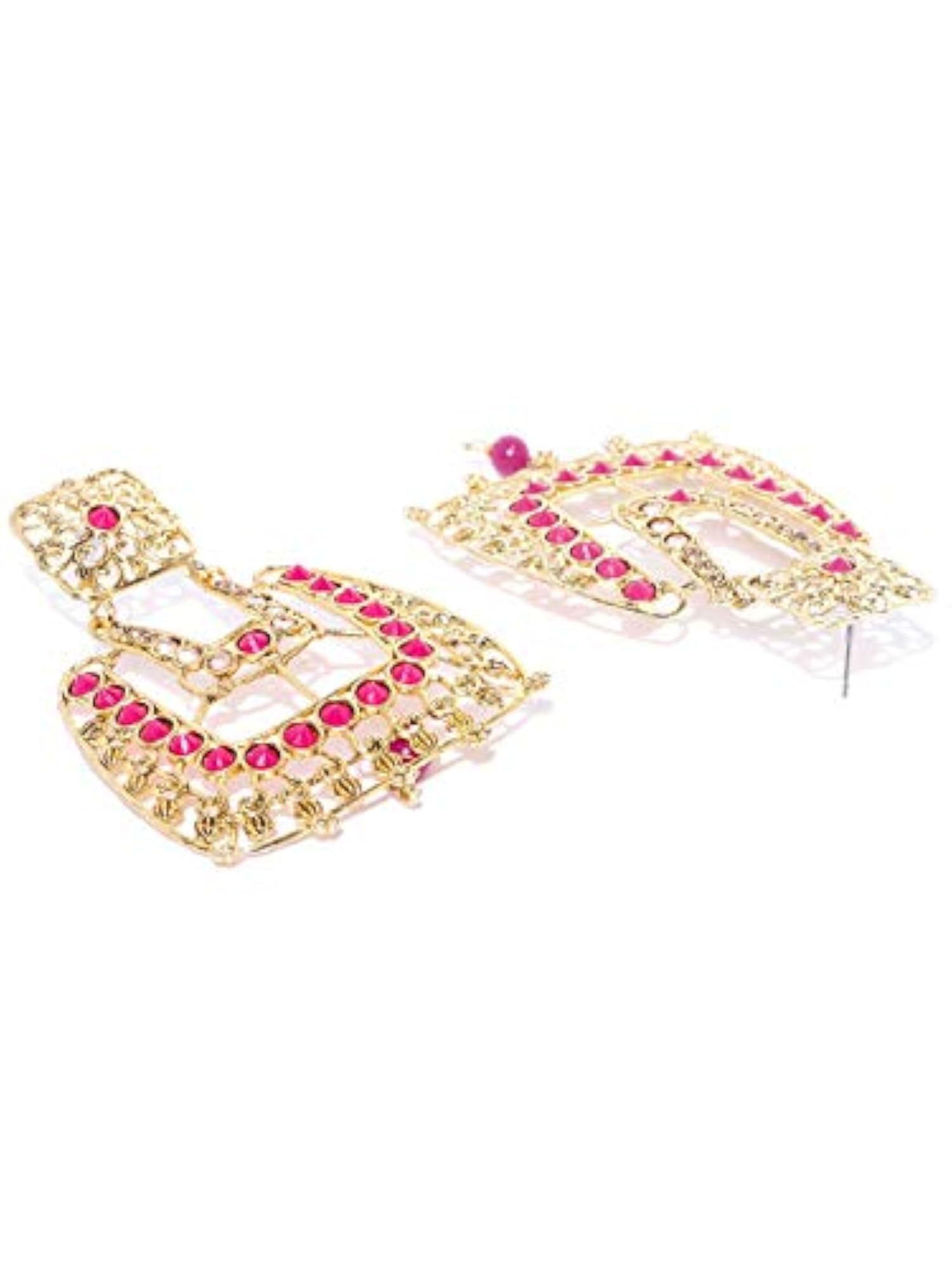 Gold-Plated Coloured Stone Drop Earrings for Women