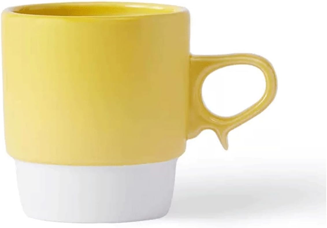 Coffee Cup Mugs 280ML Simple Ceramic Coffee Cup Exquisite Afternoon Tea Creative Design Office(White)