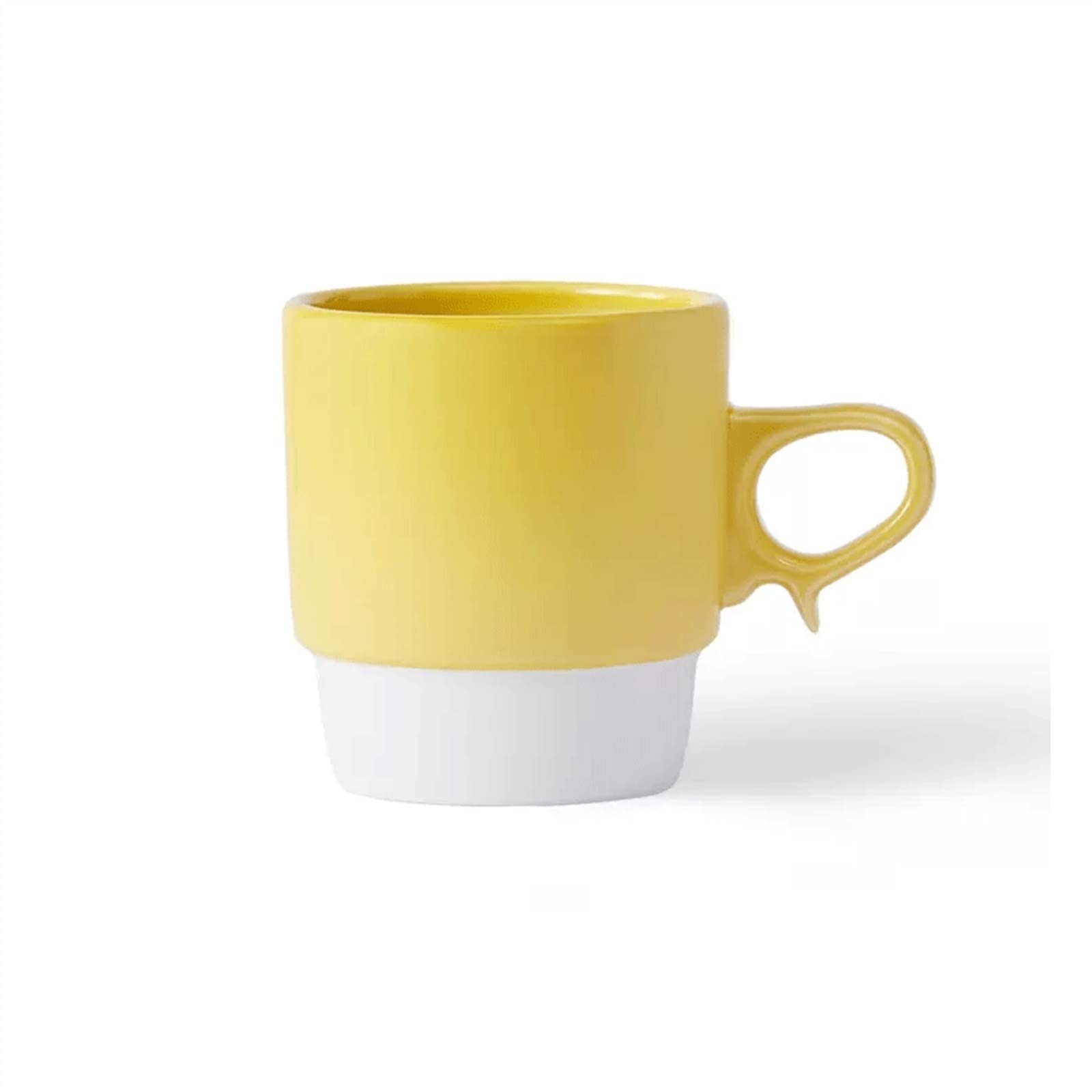 Taza de café amarilla de 280ML, tazas de cerámica creativas para té de la tarde