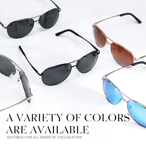 gesruny Polarized Aviator Sunglasses for Men Women- Classic Shades Retro Sun Glasses Driving Lightweight UV Protection, Gold Frame/Pink Mirror Lens by gesruny - Used condition - Image 6