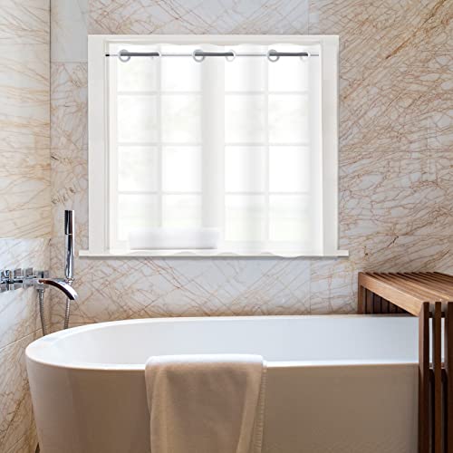 YISURE Frosted Shower Curtain Waterproof Window Shade 60x48,No Hook Needed by YISURE - Used condition - Image 2