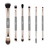 Double Ended Makeup Brushes, 6pcs Mutipurpose Cosmetic Brush Set For for Eyeshadow Blending Powder Foundation Buffer