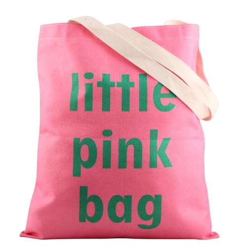 Bolsa Tote Rosa Divertida y Verde para Compras miniatura 1