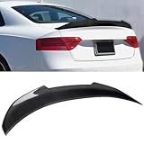 WheelX Real Carbon Fiber Rear Spoiler Compatible with 2008-2016 Audi A5 2-Door Coupe B8 B8.5, PSM Style High Kick Duckbill Trunk Tail Deck Lid Wing Lip Ducktail Man Gift