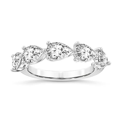 FRIENDLY DIAMONDS 5 Stone Lab Grown Diamond Anniversary Band Ring For Women | IGI Certified 1 Carat - 7 Carat 14K Gold Or Platinum | FG-VS Quality Ring