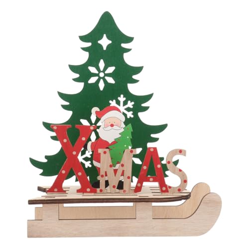 BESPORTBLE Weihnachten Holz Schriftzug Weihnachtsmann Figur Xmas Deko...