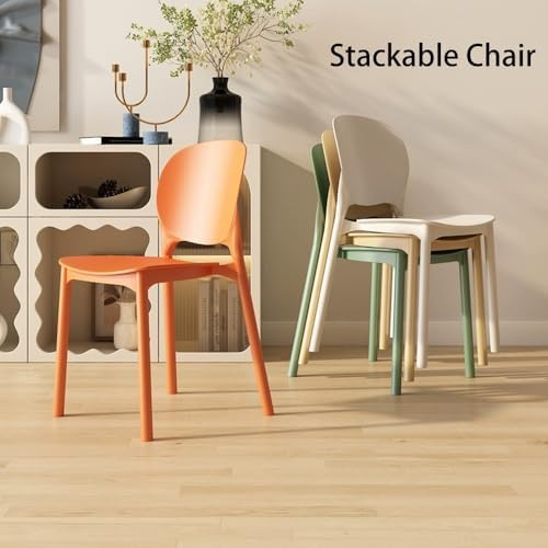 Stackable Lightweight Plastic Dining Chairs with Backrest Non-Slip Kitchen & Office Stools for Living Room Versatile Seating Solution for Home & Office