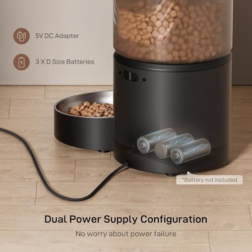 IMIPAW PET Automatic Cat Feeder: 3L Auto Food Dispenser with Timed Feeding| 6 Meal Programmable& 1-20 Portion Precise Control- Easy to Clean for Cat Indoor| Desiccant Keep Food Fresh with Staiess Bowl by IMIPAW PET - Image 3