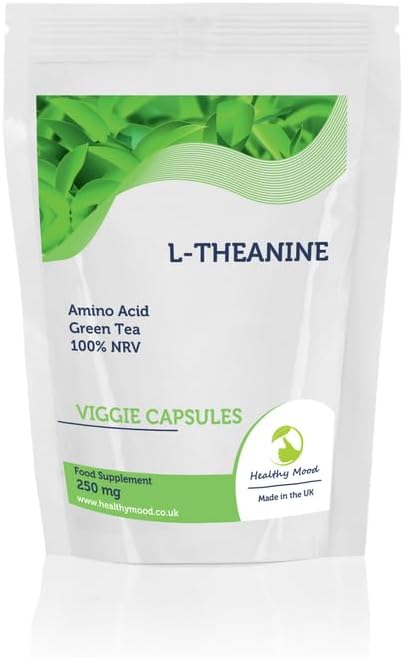 L-Theanine 250mg Green Tea 180 Veg Capsules – Relaxation & Stress Relief Supplement – Supports Focus, Mental Clarity & Calm Without Drowsiness